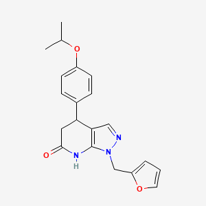 1-(furan-2-ylmethyl)-4-[4-(propan-2-yloxy)phenyl]-4,5-dihydro-1H-pyrazolo[3,4-b]pyridin-6-ol