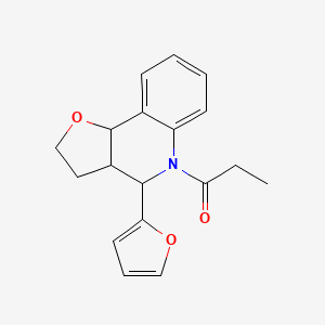 1-[4-(furan-2-yl)-2,3,3a,9b-tetrahydrofuro[3,2-c]quinolin-5(4H)-yl]propan-1-one