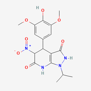 4-(4-hydroxy-3,5-dimethoxyphenyl)-5-nitro-1-(propan-2-yl)-4,7-dihydro-1H-pyrazolo[3,4-b]pyridine-3,6(2H,5H)-dione