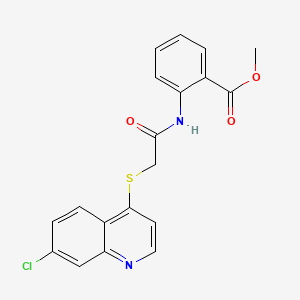 Benzoic acid, 2-[2-(7-chloroquinolin-4-ylsulfanyl)acetylamino]-, methyl ester