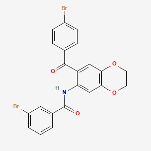 molecular formula C22H15Br2NO4 B11065373 3-bromo-N-{7-[(4-bromophenyl)carbonyl]-2,3-dihydro-1,4-benzodioxin-6-yl}benzamide 