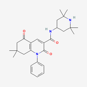 7,7-dimethyl-2,5-dioxo-1-phenyl-N-(2,2,6,6-tetramethylpiperidin-4-yl)-1,2,5,6,7,8-hexahydroquinoline-3-carboxamide