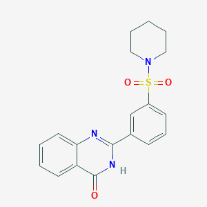 molecular formula C19H19N3O3S B11065385 2-[3-(piperidin-1-ylsulfonyl)phenyl]quinazolin-4(3H)-one 