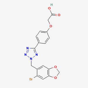 (4-{2-[(6-bromo-1,3-benzodioxol-5-yl)methyl]-2H-tetrazol-5-yl}phenoxy)acetic acid