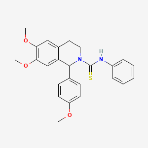 molecular formula C25H26N2O3S B11065393 6,7-dimethoxy-1-(4-methoxyphenyl)-N-phenyl-3,4-dihydroisoquinoline-2(1H)-carbothioamide 