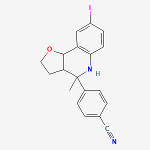 4-(8-Iodo-4-methyl-2,3,3a,4,5,9b-hexahydrofuro[3,2-c]quinolin-4-yl)benzonitrile