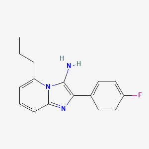 molecular formula C16H16FN3 B11065414 2-(4-Fluorophenyl)-5-propylimidazo[1,2-a]pyridin-3-amine 