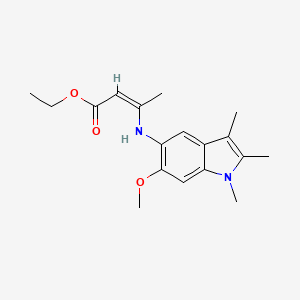 molecular formula C18H24N2O3 B11065423 ethyl (2Z)-3-[(6-methoxy-1,2,3-trimethyl-1H-indol-5-yl)amino]but-2-enoate 