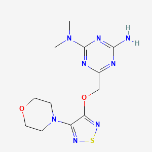 molecular formula C12H18N8O2S B11065432 N,N-dimethyl-6-({[4-(morpholin-4-yl)-1,2,5-thiadiazol-3-yl]oxy}methyl)-1,3,5-triazine-2,4-diamine 