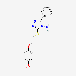 molecular formula C17H18N4O2S B11065443 3-[2-(4-Methoxy-phenoxy)-ethylsulfanyl]-5-phenyl-[1,2,4]triazol-4-ylamine 