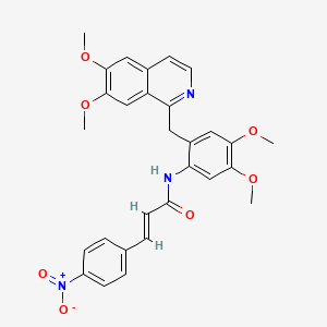 molecular formula C29H27N3O7 B11065470 (2E)-N-{2-[(6,7-dimethoxyisoquinolin-1-yl)methyl]-4,5-dimethoxyphenyl}-3-(4-nitrophenyl)prop-2-enamide 