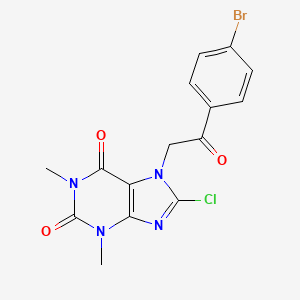 7-[2-(4-bromophenyl)-2-oxoethyl]-8-chloro-1,3-dimethyl-3,7-dihydro-1H-purine-2,6-dione