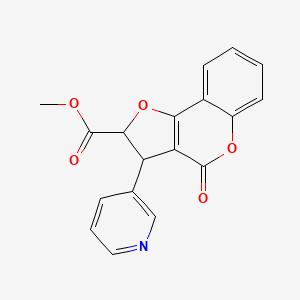 molecular formula C18H13NO5 B11065501 methyl 4-oxo-3-(pyridin-3-yl)-2,3-dihydro-4H-furo[3,2-c]chromene-2-carboxylate 