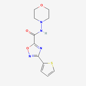 molecular formula C11H12N4O3S B11065521 N-(morpholin-4-yl)-3-(thiophen-2-yl)-1,2,4-oxadiazole-5-carboxamide 