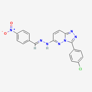 3-(4-chlorophenyl)-6-[(2E)-2-(4-nitrobenzylidene)hydrazinyl][1,2,4]triazolo[4,3-b]pyridazine