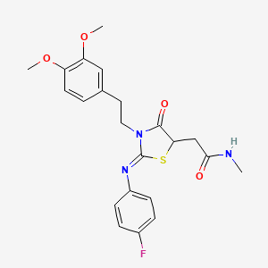 2-{(2Z)-3-[2-(3,4-dimethoxyphenyl)ethyl]-2-[(4-fluorophenyl)imino]-4-oxo-1,3-thiazolidin-5-yl}-N-methylacetamide