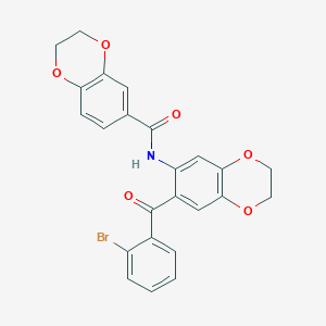 N-{7-[(2-bromophenyl)carbonyl]-2,3-dihydro-1,4-benzodioxin-6-yl}-2,3-dihydro-1,4-benzodioxine-6-carboxamide