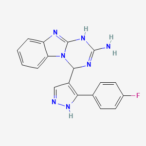 4-[3-(4-fluorophenyl)-1H-pyrazol-4-yl]-3,4-dihydro[1,3,5]triazino[1,2-a]benzimidazol-2-amine