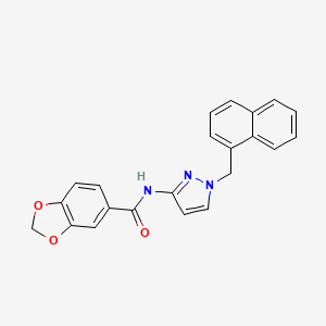 molecular formula C22H17N3O3 B11065592 N-[1-(naphthalen-1-ylmethyl)-1H-pyrazol-3-yl]-1,3-benzodioxole-5-carboxamide 