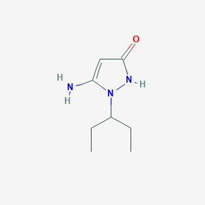 molecular formula C8H15N3O B11065614 5-amino-1-(pentan-3-yl)-1,2-dihydro-3H-pyrazol-3-one 