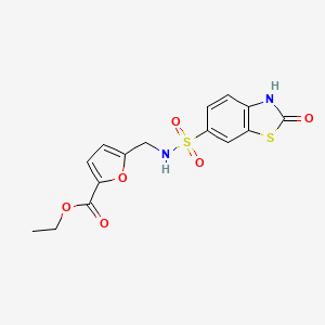 molecular formula C15H14N2O6S2 B11065634 Ethyl 5-({[(2-oxo-2,3-dihydro-1,3-benzothiazol-6-yl)sulfonyl]amino}methyl)furan-2-carboxylate 