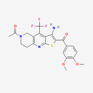 1-{3-amino-2-[(3,4-dimethoxyphenyl)carbonyl]-4-(trifluoromethyl)-7,8-dihydrothieno[2,3-b][1,6]naphthyridin-6(5H)-yl}ethanone