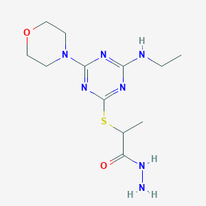 2-{[4-(Ethylamino)-6-(morpholin-4-yl)-1,3,5-triazin-2-yl]sulfanyl}propanehydrazide