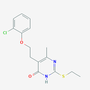 molecular formula C15H17ClN2O2S B11065689 5-[2-(2-chlorophenoxy)ethyl]-2-(ethylsulfanyl)-6-methylpyrimidin-4(3H)-one 