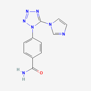 molecular formula C11H9N7O B11065729 Benzamide, 4-(5-imidazol-1-yltetrazol-1-yl)- 