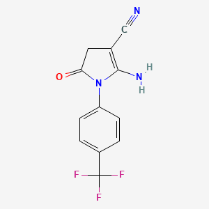 2-amino-5-oxo-1-[4-(trifluoromethyl)phenyl]-4,5-dihydro-1H-pyrrole-3-carbonitrile