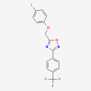 molecular formula C16H10F3IN2O2 B11065760 5-[(4-Iodophenoxy)methyl]-3-[4-(trifluoromethyl)phenyl]-1,2,4-oxadiazole 