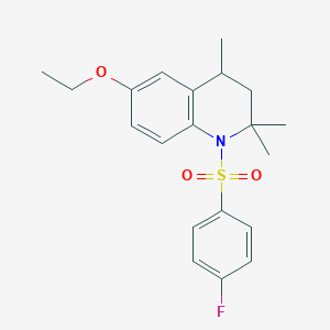 molecular formula C20H24FNO3S B11065777 6-Ethoxy-1-[(4-fluorophenyl)sulfonyl]-2,2,4-trimethyl-1,2,3,4-tetrahydroquinoline 