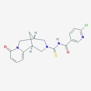 6-chloro-N-{[(5R)-8-oxo-1,5,6,8-tetrahydro-2H-1,5-methanopyrido[1,2-a][1,5]diazocin-3(4H)-yl]carbonothioyl}pyridine-3-carboxamide