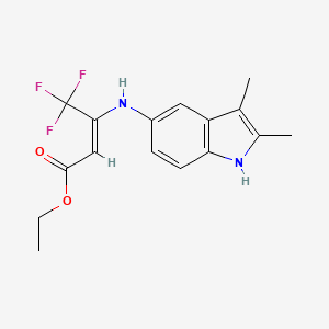 molecular formula C16H17F3N2O2 B11065860 ethyl (2E)-3-[(2,3-dimethyl-1H-indol-5-yl)amino]-4,4,4-trifluorobut-2-enoate 