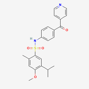 4-methoxy-2-methyl-5-(propan-2-yl)-N-[4-(pyridin-4-ylcarbonyl)phenyl]benzenesulfonamide