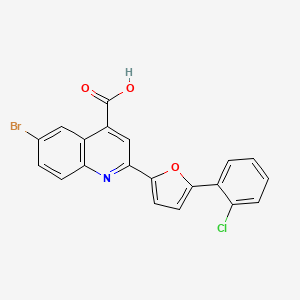 molecular formula C20H11BrClNO3 B11065864 6-Bromo-2-[5-(2-chlorophenyl)furan-2-yl]quinoline-4-carboxylic acid 