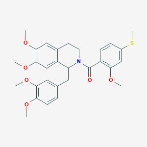 molecular formula C29H33NO6S B11065876 [1-(3,4-dimethoxybenzyl)-6,7-dimethoxy-3,4-dihydroisoquinolin-2(1H)-yl][2-methoxy-4-(methylsulfanyl)phenyl]methanone 