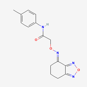 molecular formula C15H16N4O3 B11065929 2-{[(4E)-6,7-dihydro-2,1,3-benzoxadiazol-4(5H)-ylideneamino]oxy}-N-(4-methylphenyl)acetamide 