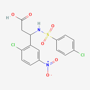 3-(2-Chloro-5-nitrophenyl)-3-{[(4-chlorophenyl)sulfonyl]amino}propanoic acid