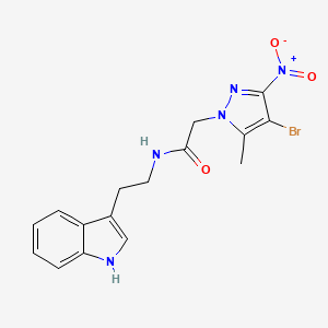 2-(4-bromo-5-methyl-3-nitro-1H-pyrazol-1-yl)-N-[2-(1H-indol-3-yl)ethyl]acetamide