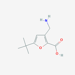 molecular formula C10H15NO3 B11065946 3-(Aminomethyl)-5-(tert-butyl)furan-2-carboxylic acid CAS No. 799264-87-2