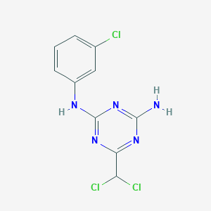 molecular formula C10H8Cl3N5 B11065980 N-(3-chlorophenyl)-6-(dichloromethyl)-1,3,5-triazine-2,4-diamine 