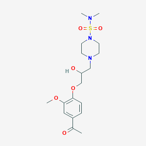 4-[3-(4-acetyl-2-methoxyphenoxy)-2-hydroxypropyl]-N,N-dimethylpiperazine-1-sulfonamide