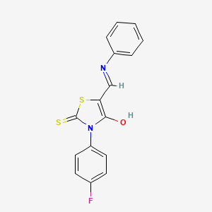 molecular formula C16H11FN2OS2 B11065989 (5Z)-3-(4-fluorophenyl)-5-[(phenylamino)methylidene]-2-thioxo-1,3-thiazolidin-4-one 