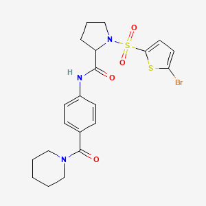 1-[(5-bromothiophen-2-yl)sulfonyl]-N-[4-(piperidin-1-ylcarbonyl)phenyl]prolinamide