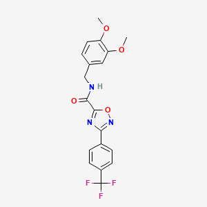 molecular formula C19H16F3N3O4 B11066011 N-(3,4-dimethoxybenzyl)-3-[4-(trifluoromethyl)phenyl]-1,2,4-oxadiazole-5-carboxamide 