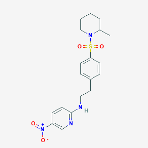 N-(2-{4-[(2-methylpiperidin-1-yl)sulfonyl]phenyl}ethyl)-5-nitropyridin-2-amine