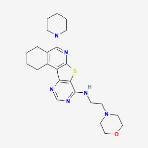 N-(2-morpholin-4-ylethyl)-8-piperidin-1-yl-11-thia-9,14,16-triazatetracyclo[8.7.0.02,7.012,17]heptadeca-1,7,9,12,14,16-hexaen-13-amine