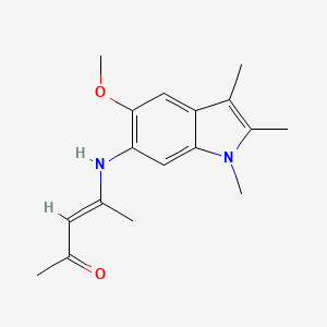 molecular formula C17H22N2O2 B11066066 (3E)-4-[(5-methoxy-1,2,3-trimethyl-1H-indol-6-yl)amino]pent-3-en-2-one 