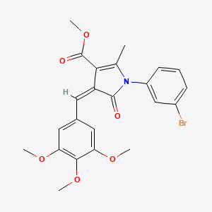 molecular formula C23H22BrNO6 B11066069 methyl (4Z)-1-(3-bromophenyl)-2-methyl-5-oxo-4-(3,4,5-trimethoxybenzylidene)-4,5-dihydro-1H-pyrrole-3-carboxylate 